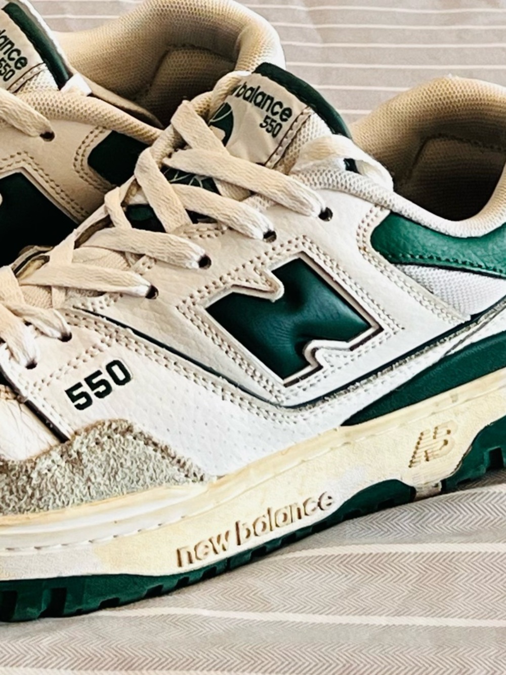 New Balance 550 White & Green Men's Sneakers